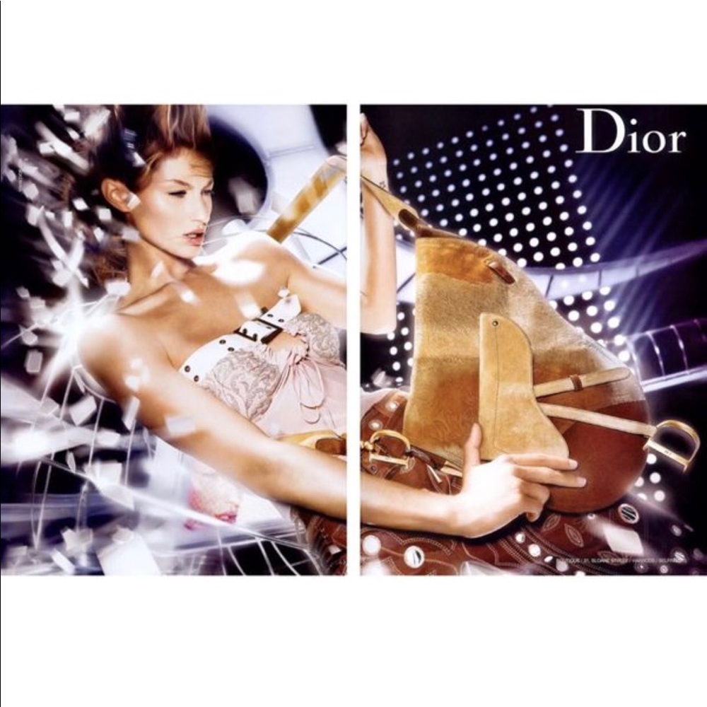 Christian Dior Saddle Bag in pony hair and suede.